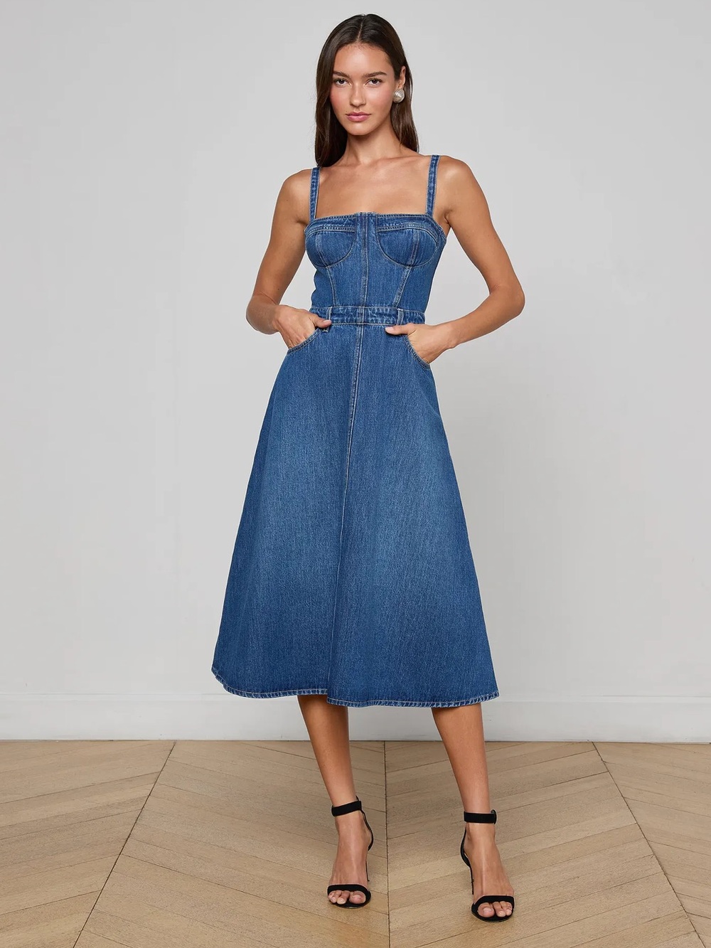 L’ AGENCE Jovie Bustier Midi Dress- Dawkins